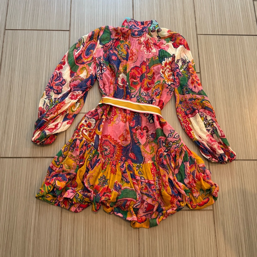 ZIMMERMANN Lovestruck Mini Dress in Mixed Paisley Size 1 - Picture 7 of 9
